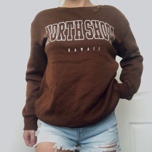 Brown hawaii crewneck sweatshirt
